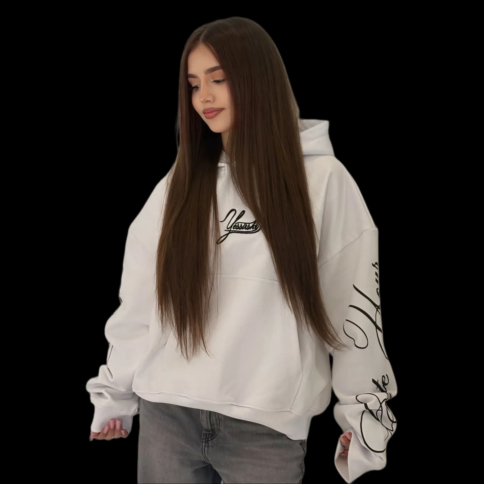 ХУДІ "Create Your Own Dreams"White HOODIE(Худі біле з вишивкою)