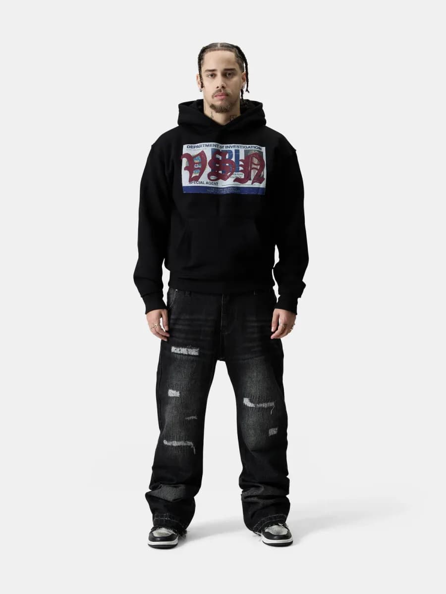 Jeans Flared Frayed - Black