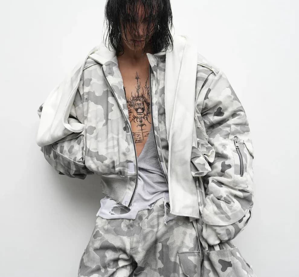 CONCEPT NOTHING CN32 SCARF DIRTY WHITE CAMO BOMBER