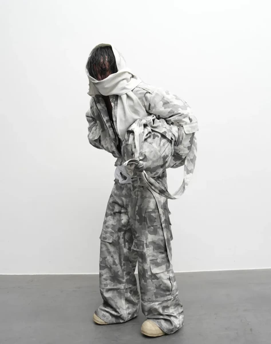 Cn32 Scarf Dirty White Camo Bomber
