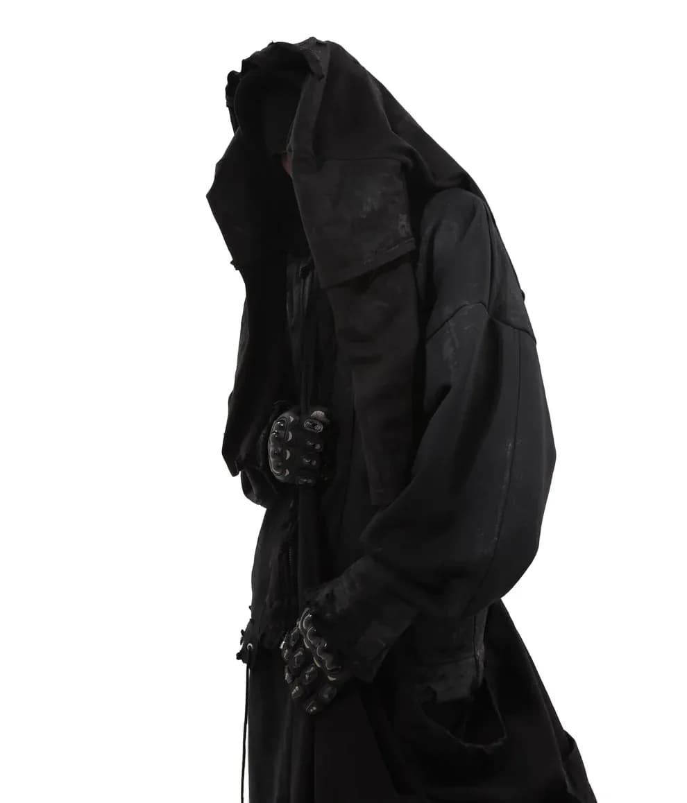 "ab Inferno" Destroyed Black Zipper Hoodie