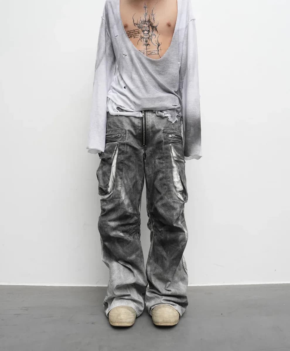 CONCEPT NOTHING CN43 WHITE DIRTY PANTS Regular